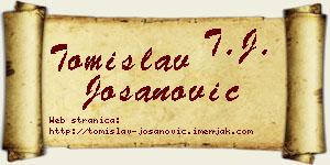 Tomislav Jošanović vizit kartica